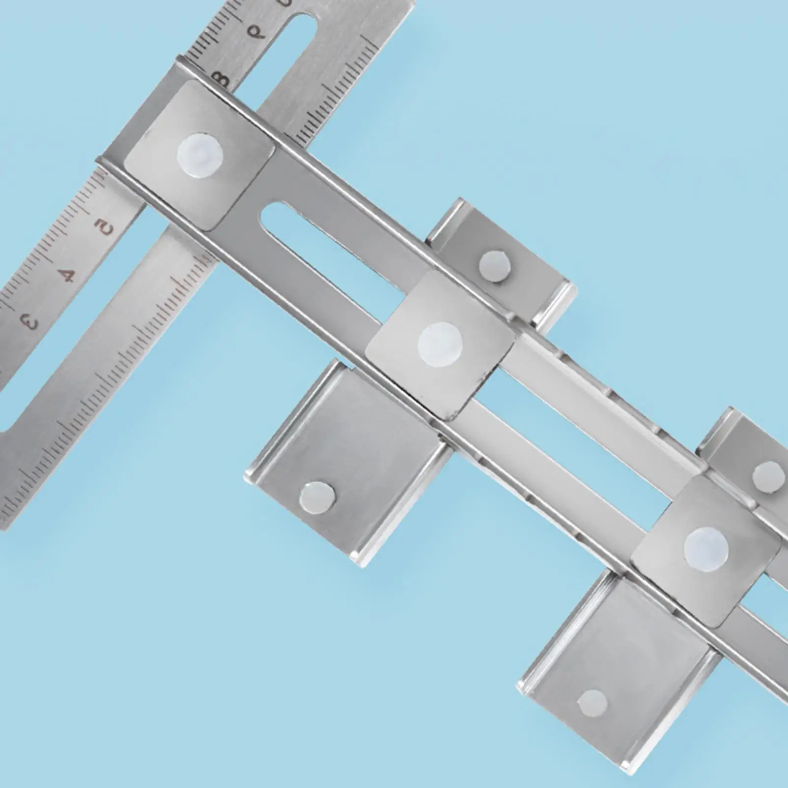 Closet Installation Locator Rule Stainless Steel Jig Template Hardware Positioning Hole Opener For Professional Carpenters