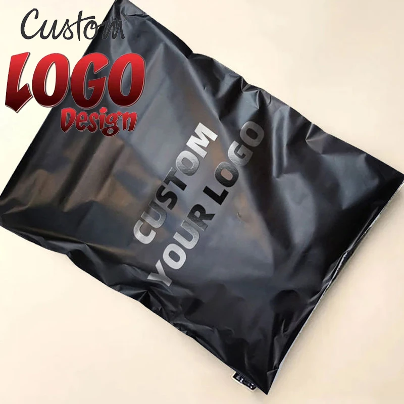 

custom logo biodegradable shipping bags Black mailing bag envelope clothing packing plastic bags poly mailer