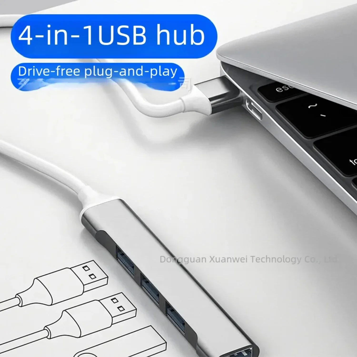 Type-c Docking Station  Macbook Pro Computer Usb 3.0 Interface Expander Tablet Usb Splitter