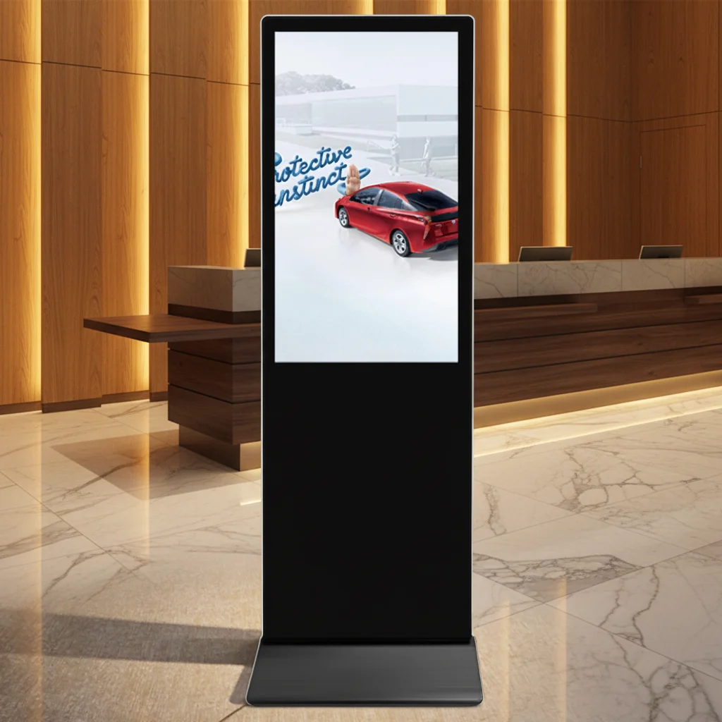 43 Inch Portable Lobby Display Wireless Control Floor Standing For Bank Front Desk Guidance Indoor
