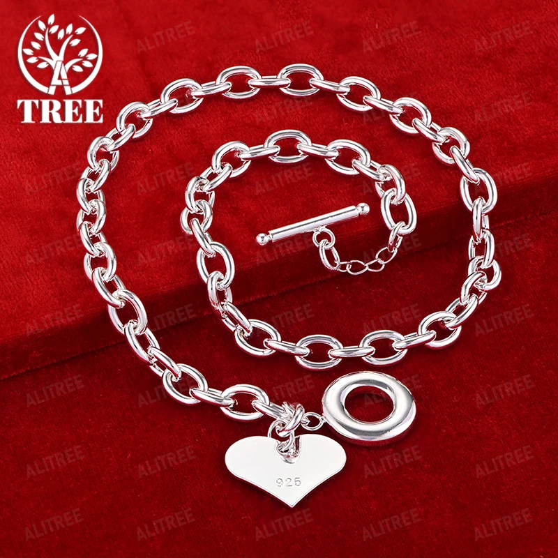 Charm 925 Sterling Silver Heart-Shaped Pendant Necklace High-Quality Jewelry For Women New Accessories Birthday Wedding Party