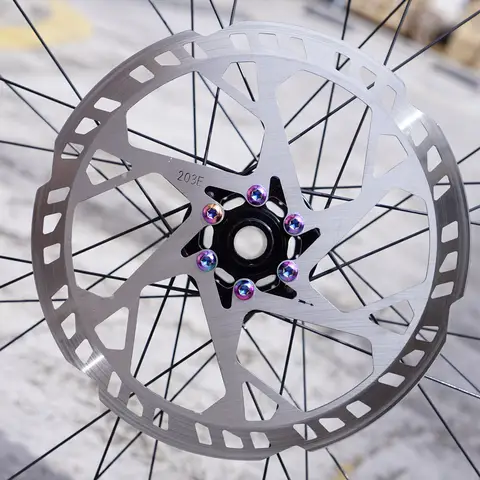 ZTTO MTB Elcykel 2.3mm Skivbromsskiva Tjockare 160mm 180mm 203mm 220mm H23 Superstyvhet 6-bultad Rostfri Stålcykel VS HS2 2mm 10 best sales 220 mm skivrotor - №4