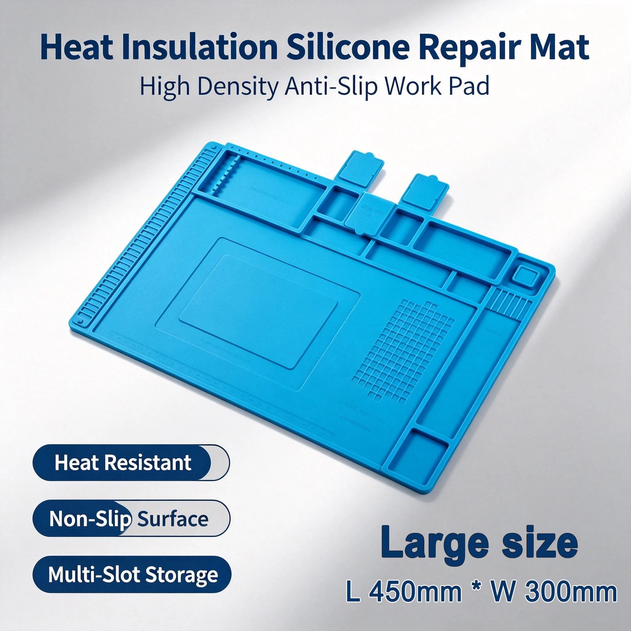 Magnetic Mat Silicone Repair Mat Circuit Board Soldering Pad Heat Resistant 932°F Anti-Static For Soldering Iron Phone Repair