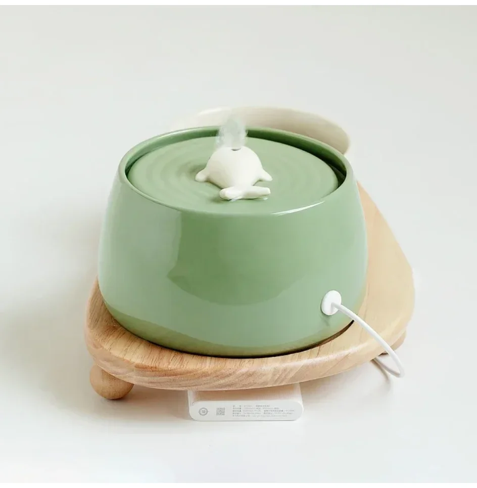 

1.3 L Ceramic Cat Water Fountain USB Charging Pet Water Feeders Dogs Automatic Circulating Filtration Flow Water Dispenser