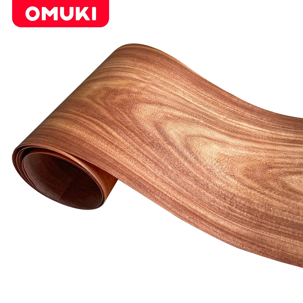 OMUKI Natural Santos Wood Veneer Sheet Outer DIY Renovation Veneers Solid Wood Guitar Audio Furniture Decoration Craft