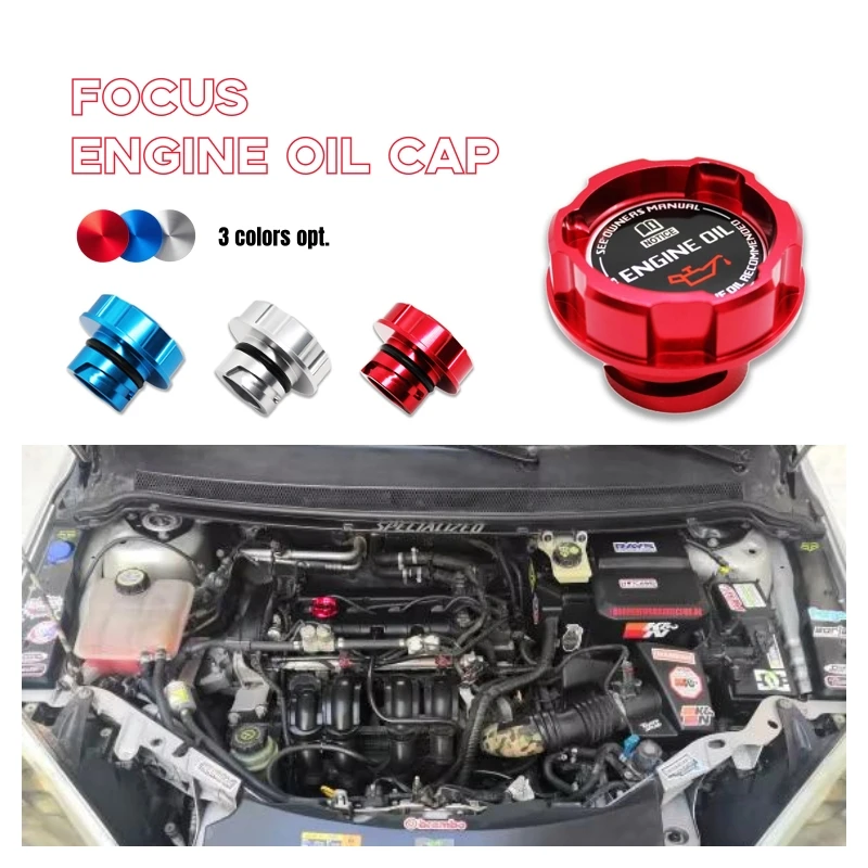 High Quality Aluminum ENGINE Oil Cap For Ford Focus 2000-2014 2016-2018 25689CH JDM Car Accessories