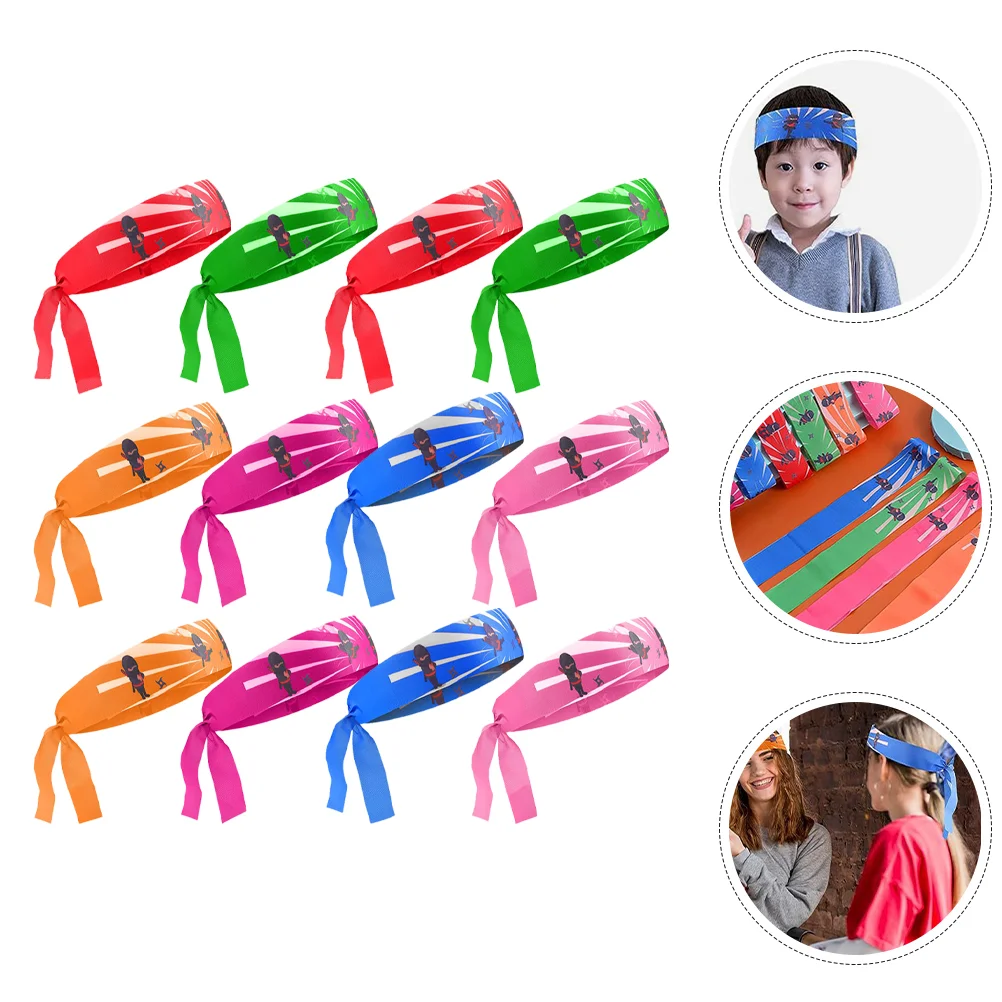 

12 Pcs Ninja Headband Game Tie Headbands Bandana for Women Reusable Japanese Headgear