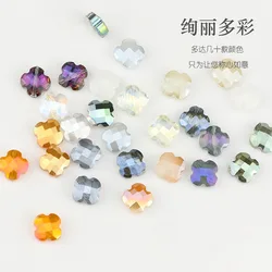 10pcs New Charms AB Color Four-leaf Clover Shape 12MM Glass Loose Beads Crystal Pendants Accessories Craft In Bulk Wholesale