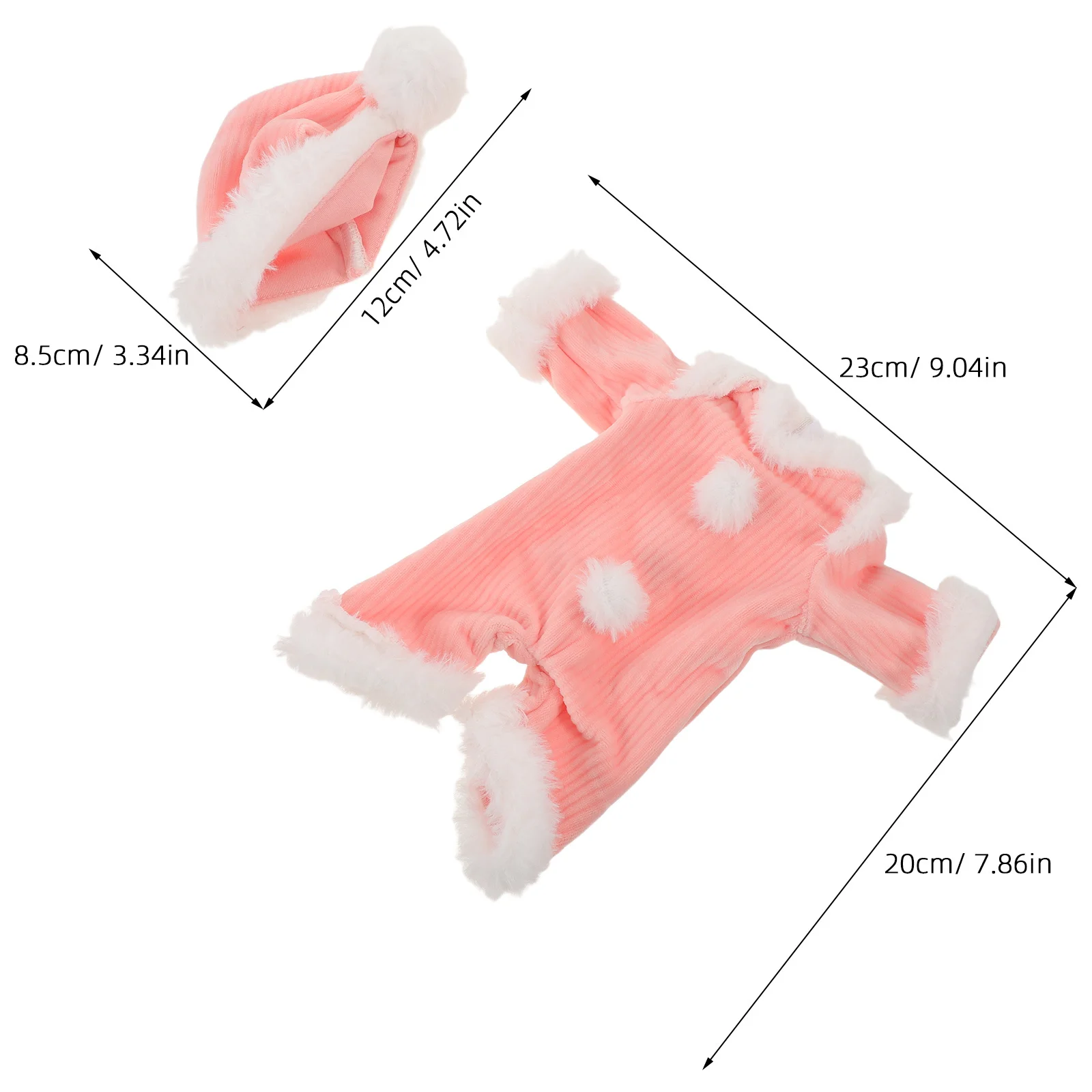 Conjunto de Roupas para Bebê de 10 Polegadas, Roupa Confortável, Macacão e Chapéu para Natal, Aniversário, Brincadeira de Faz de Conta, Conjunto de Vestir Confortável para Bonecas