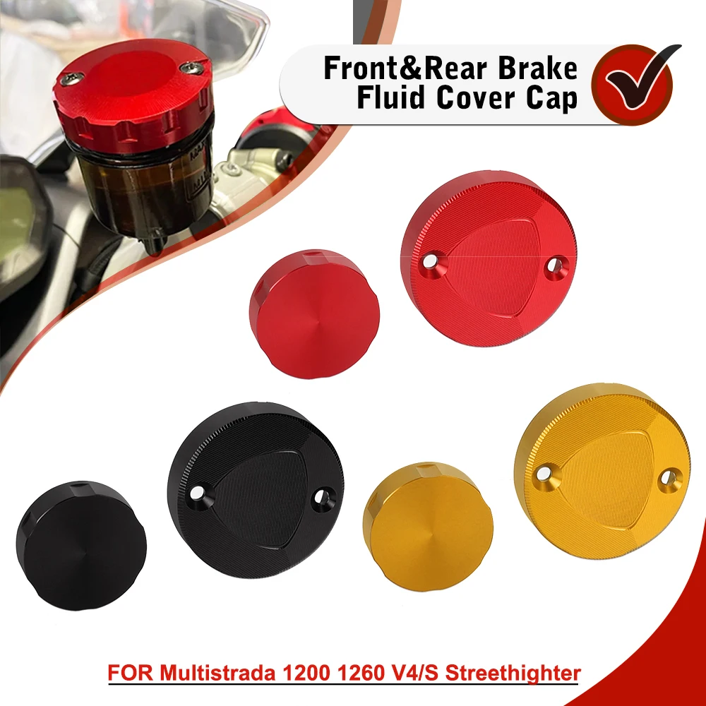 

FOR Ducati Multistrada 1200 1260 V4/S Streethighter 1098S 1198 Accessories Motorcycle Rear Front Brake Fluid Covers Tank Cover