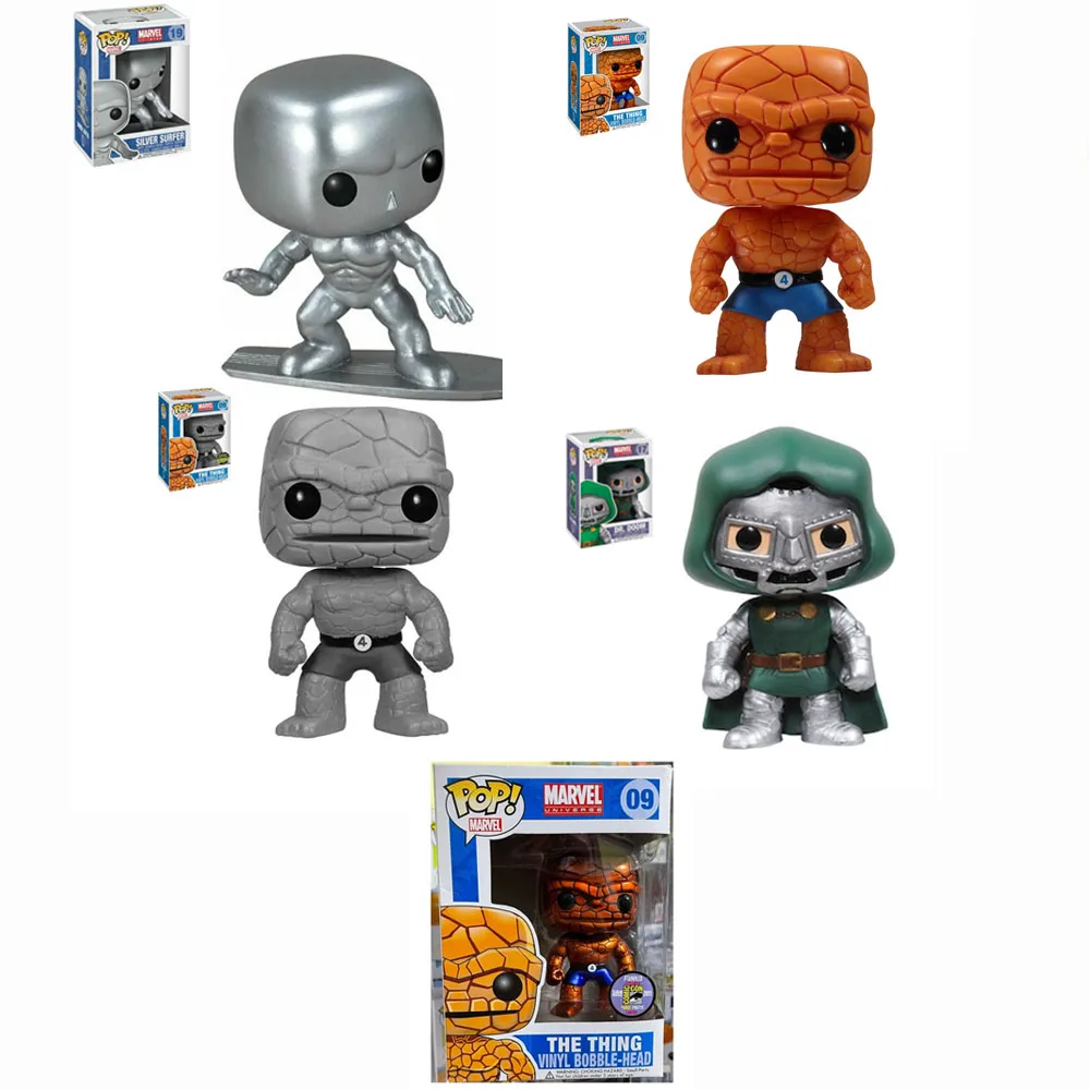 Funko Pop Movies Fantastic 4 Four Silver The Thing #09 Dr Doom #17 Surfer Marvel Vinyl Action Figure Toys Dolls Gifts