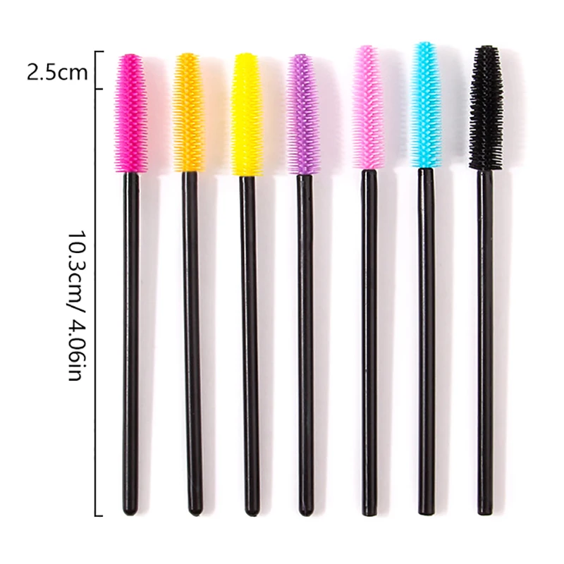 50 pz Mascara In Silicone Bacchette Applicatore Spazzole Per Ciglia Usa E Getta Pettine Pennello Per Trucco di Bellezza Per Le Donne Strumenti di Estensione Delle Ciglia