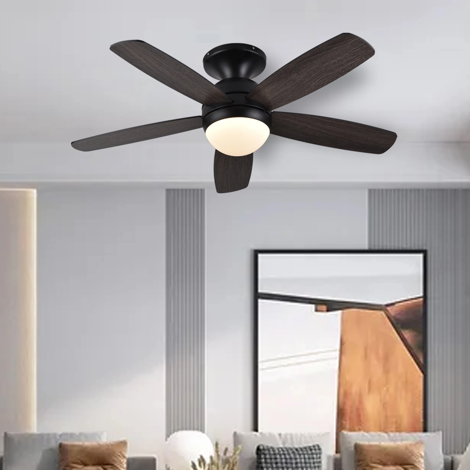 Modern Black Wooden Ceiling Fans with Led Lights Remote Control Modern Design Lighting and Circuitry Design