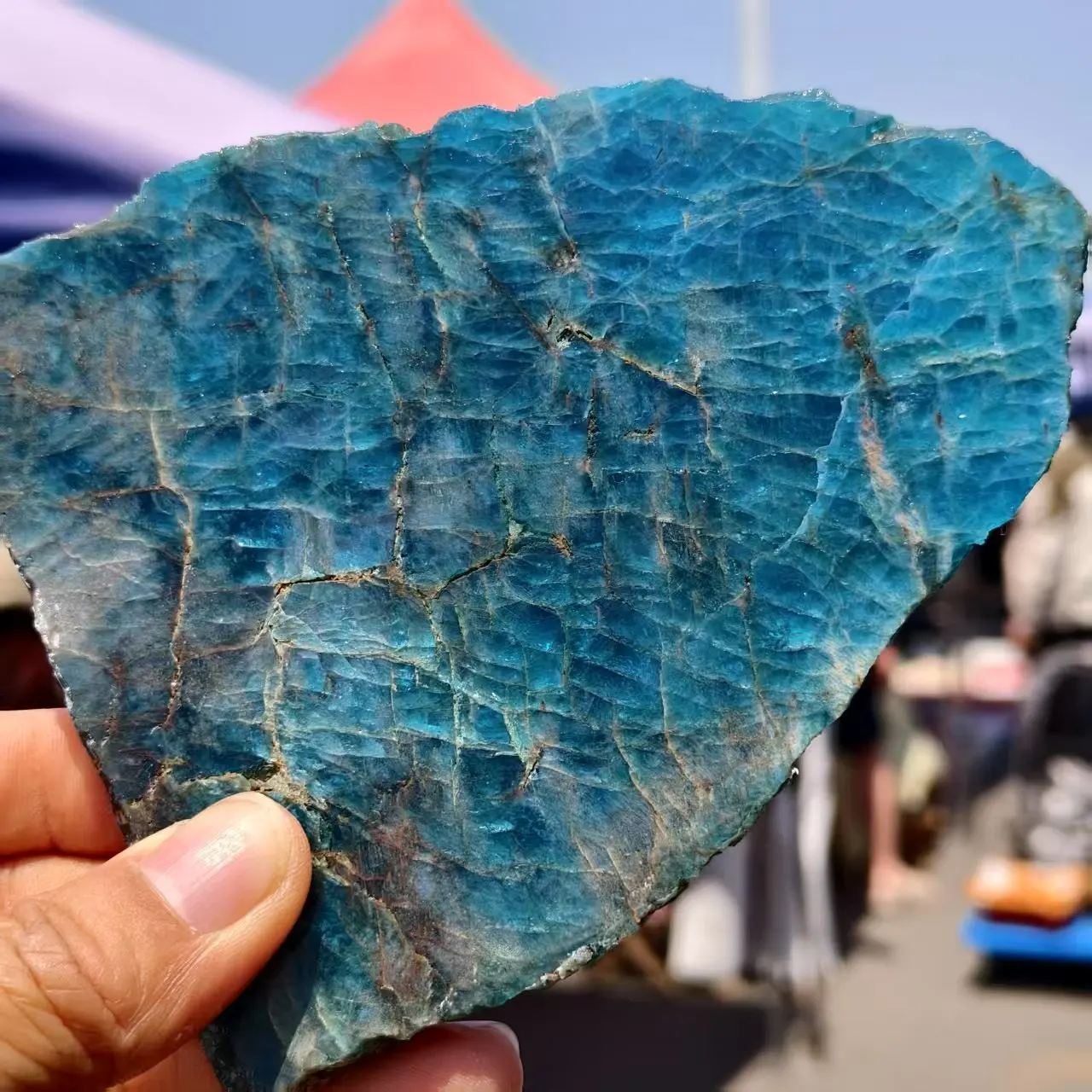 Natural Formed! Blue Apatite Slices, Blue Quartz Crystal Ore Slices, Minerals, Reiki, Therapeutic, Demagnetizing Stones