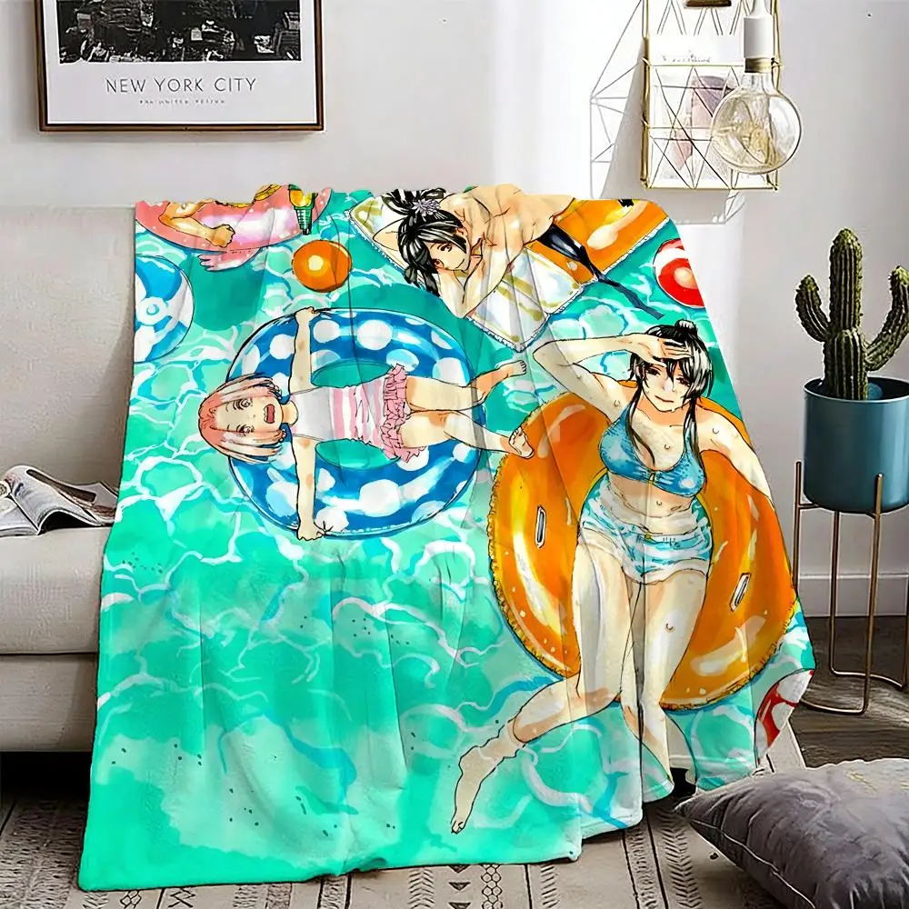 Hell's Paradise - Jigokuraku Throw Lightweight 240g Flannel Blanket Soft Skin-friendly for Summer Cooling