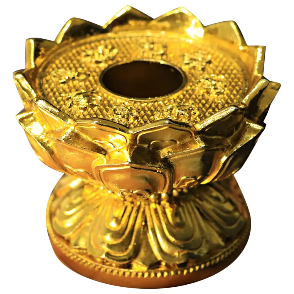 Prayer Wheel Holder Lotus-Shaped Stand Sturdy Alloy Base for Hand Held Prayer Wheel Desktop Display Stable Fixing Support