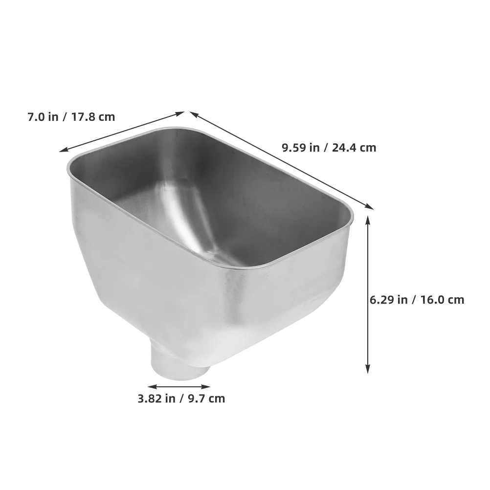 Stainless Steel Water Drop Bucket Rain Barrel Connector Gutter Downspout Downpipe Collector Extension Accessory Silver Adapter