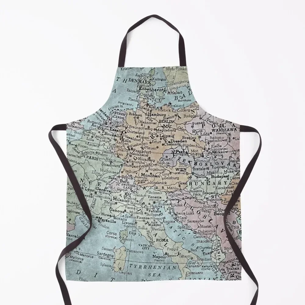 

atlas map Apron Cooking Women's Kitchen carpenter Kitchen Special Accessories Apron