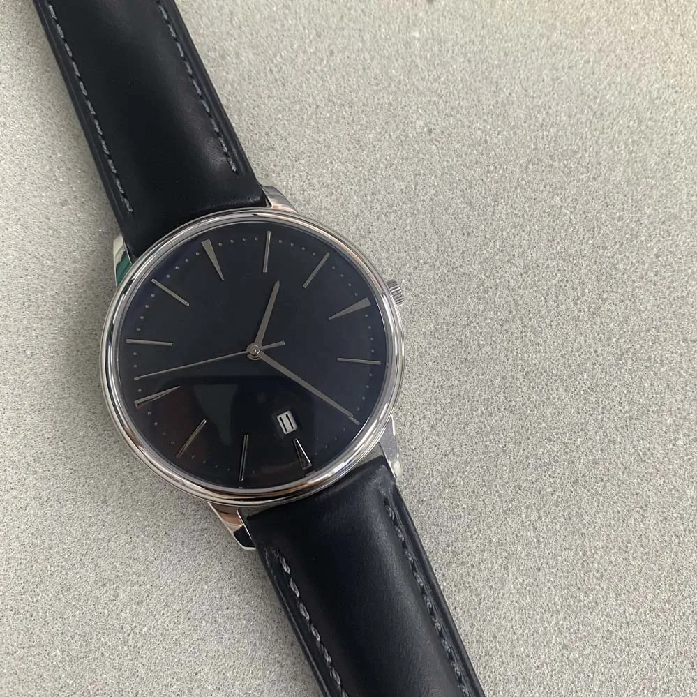 Men's Watch with Japanese Miyota 9015 Mechanical Movement Leather Strap 40mm Polished Stainless Steel Case Women's Wristwatch