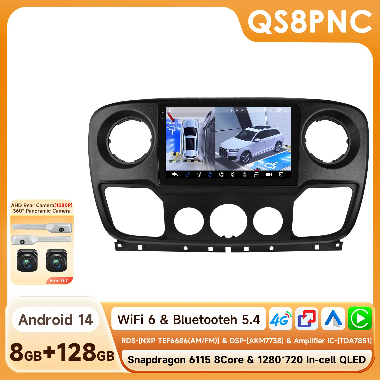 Android 14 autoradio voor Renault Master III 3 Nissan NV400 Opel Movano 2010-2021 Intelligente Carplay Auto Multimedia GPS 4G 6115