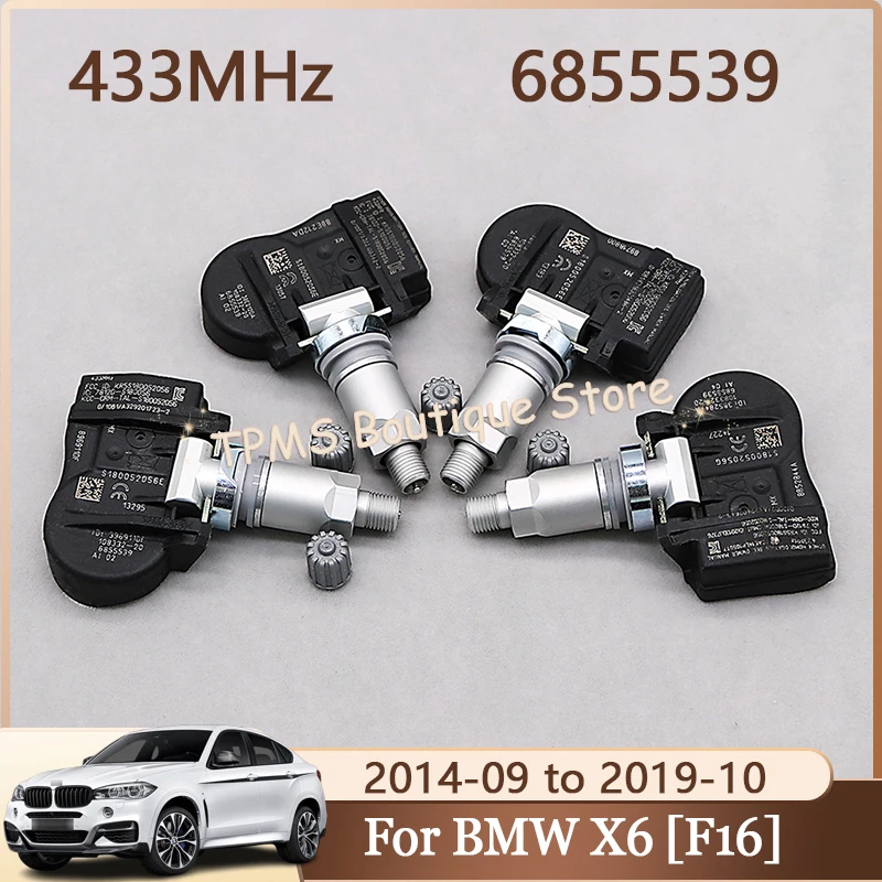 

TPMS Sensor Tire Pressure Monitor System 6855539 For BMW X6 X5 X2 X1 i8 i3 4-Series Gran Coupe 3-Series GT 2-Series 4pcs 433MHz