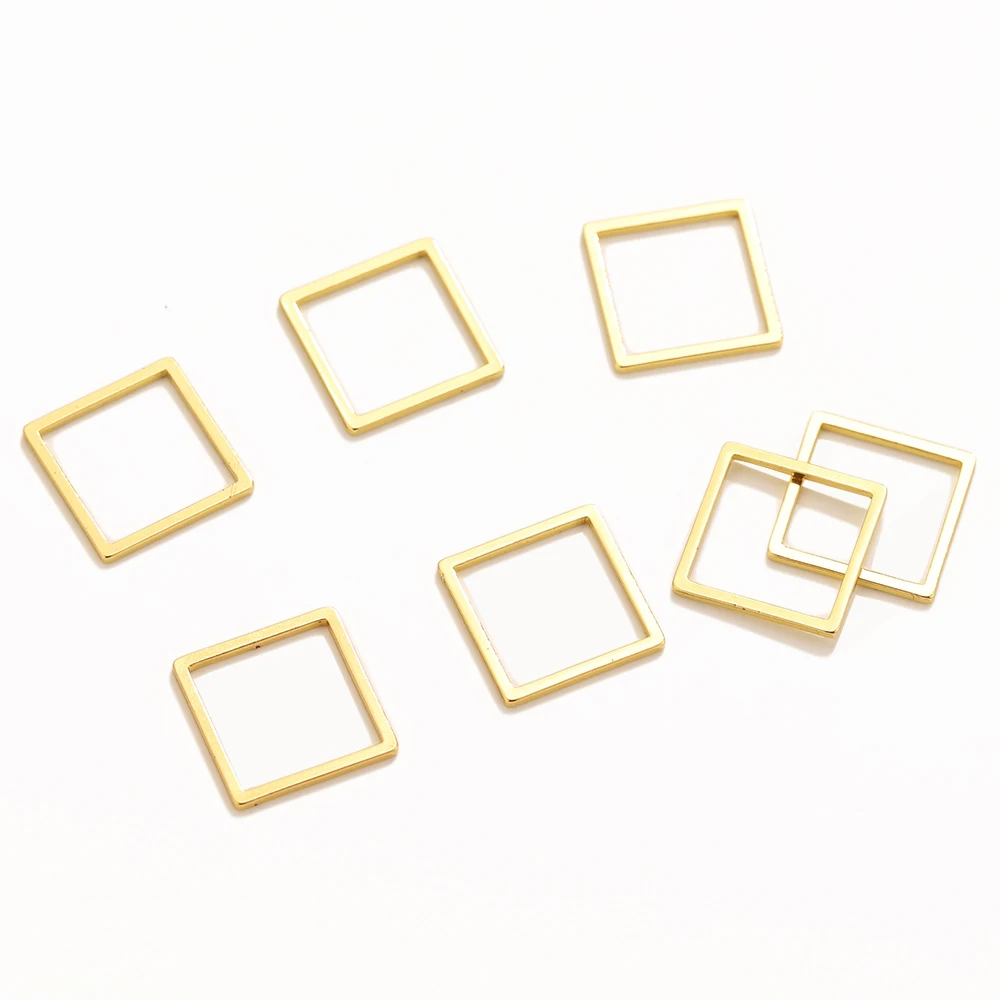 Stainless Steel Closed Square Frame Hoops Pendant Connector Rings for DIY Earring Necklace Jewelry Making Supplies Accessories