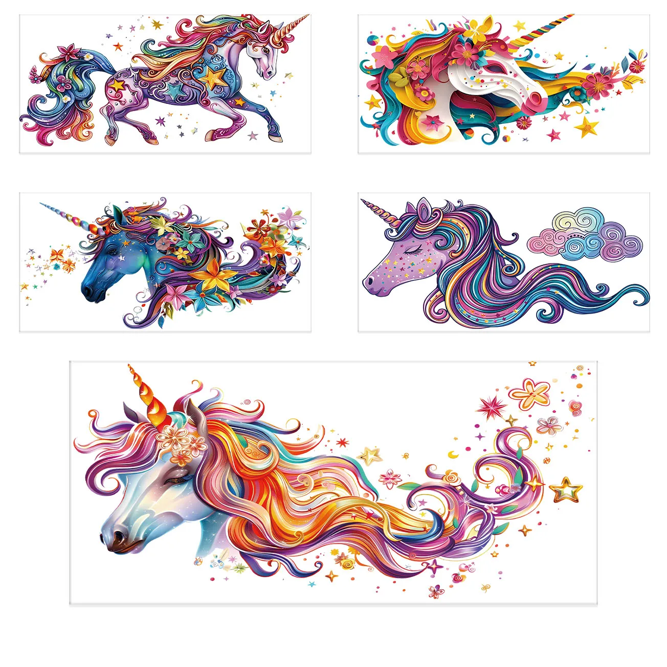 

Elegant and Mysterious Unicorn series Easy peel waterproof DIY Decals 3D transfers uvdtf crystal stickers 16oz uv dtf cup wraps