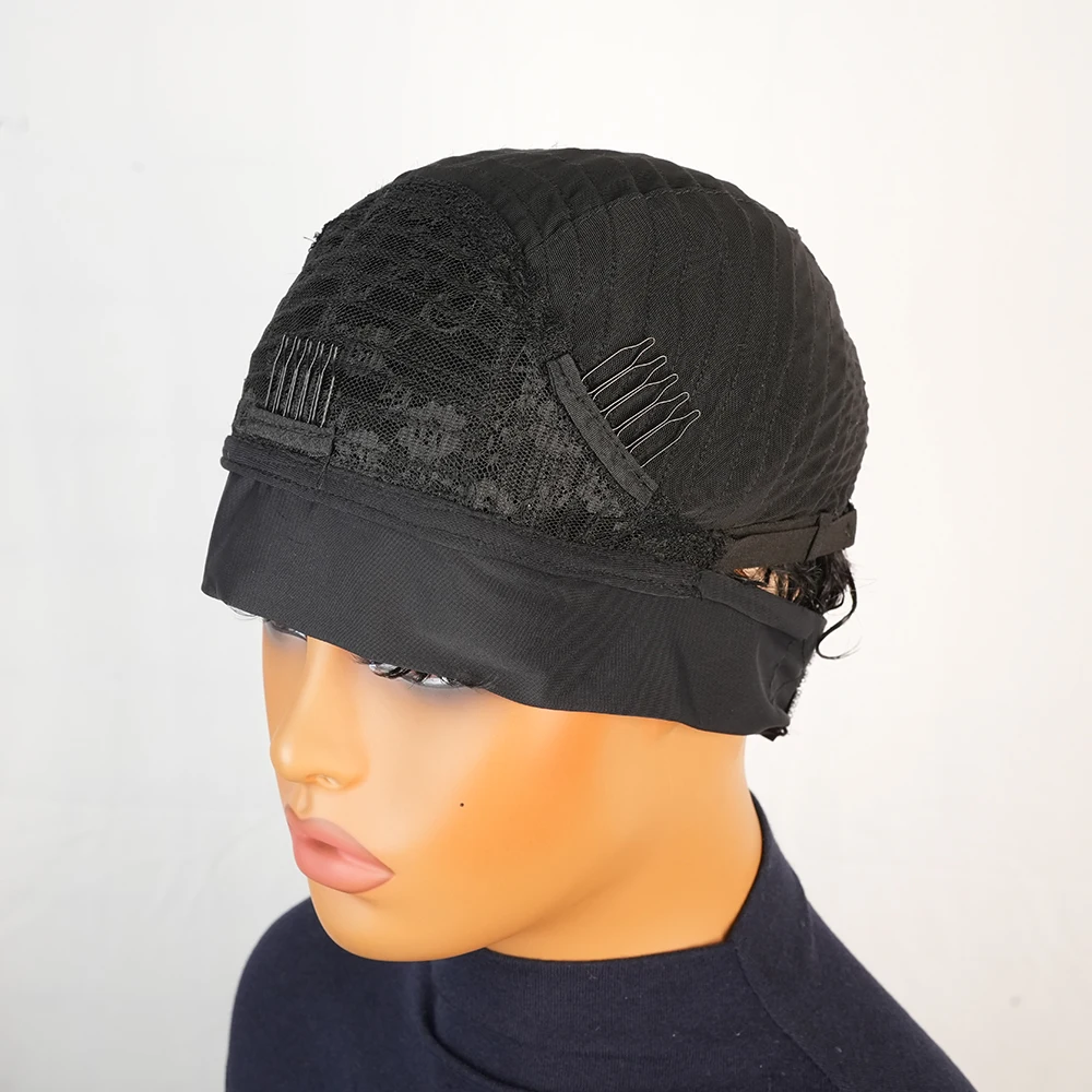 Short Kinky Curly Headband Wig 100% Human Hair for Black Women Brazilian Bob Style with Bangs Full Machine Made Natural Look