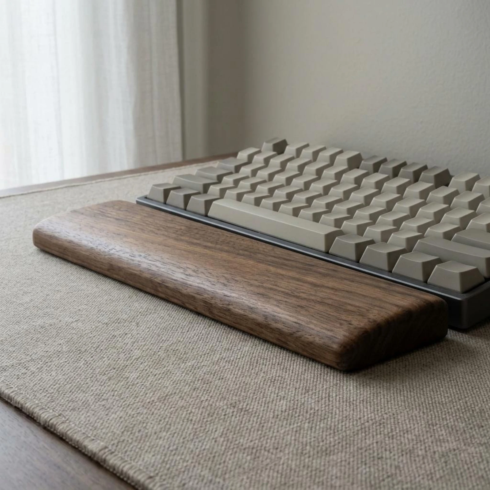 Keyboard Wrist Rest Rounded Edges Walnut Wrist Rest Hand Support Rectangular Workstation Gear Ergonomic