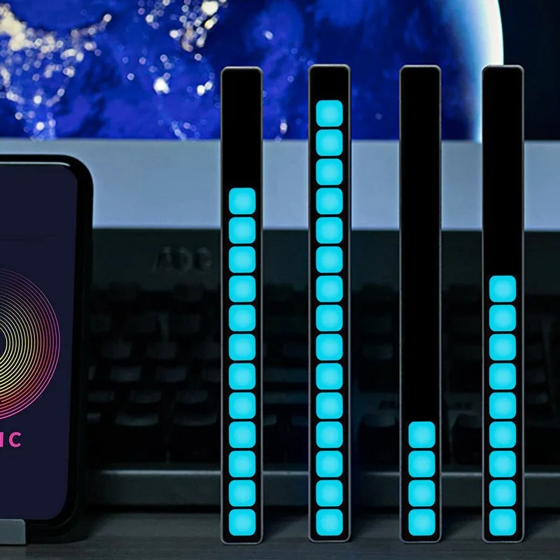 

Music Level Light Spectrum Audio Aluminum Shell Rhythm Light Microphone Sound Control Desk Ornament Car Gift