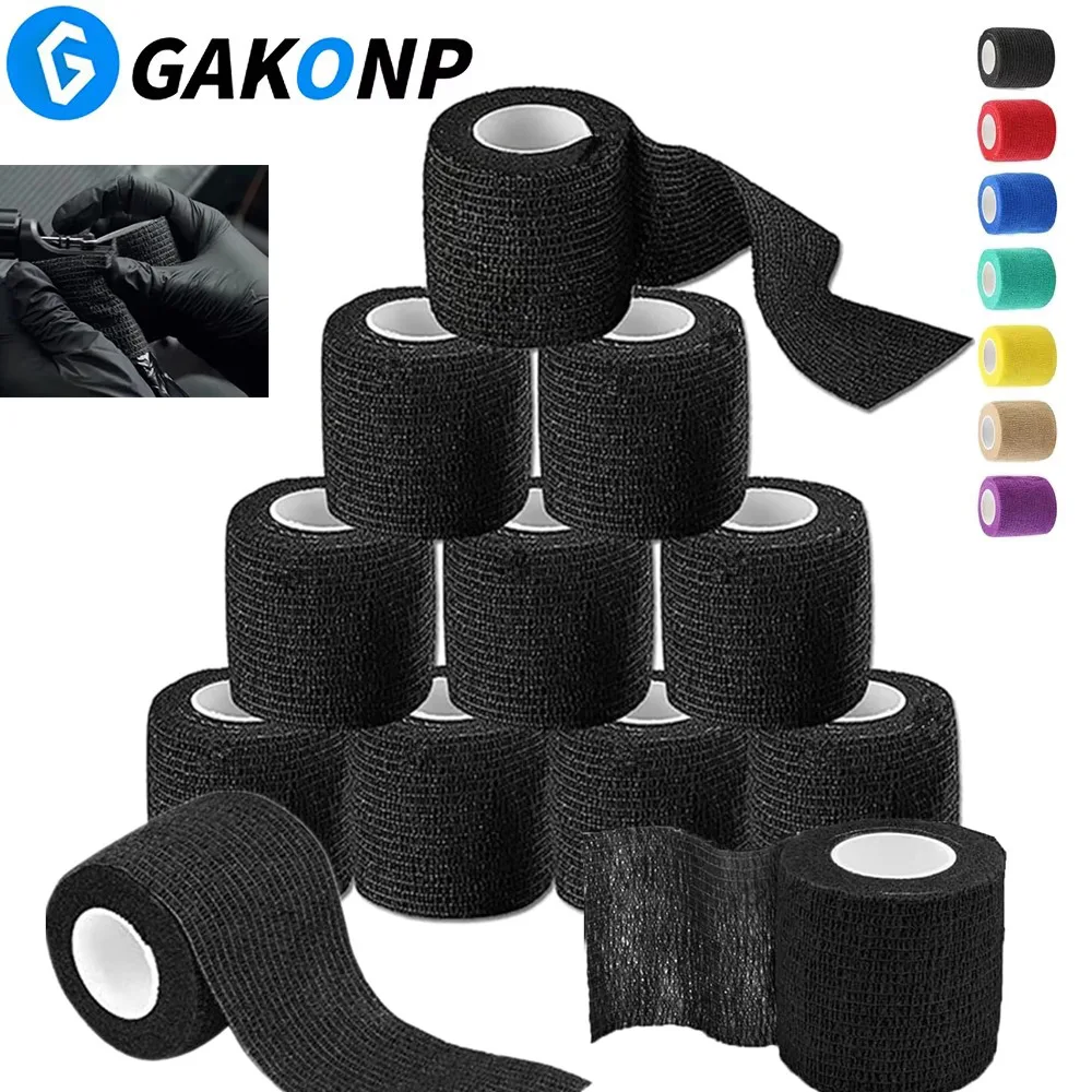 Disposable Tattoo Grip Bandage Self-adhesive Tattoo Grips Tape Cover Wrap Finger Wrist Protection Non-woven Elastic Bandages