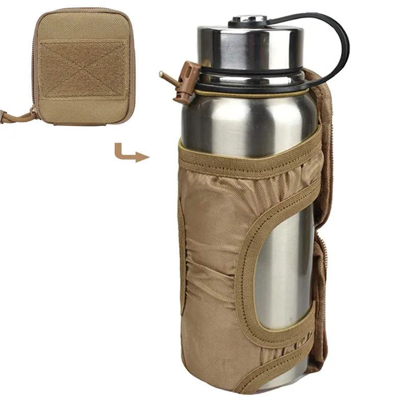 Water Bottle Pouch Foldable Kettle Holder Bag Outdoor Hydration Carrier For Camping Hiking Hunting Folding Kettle Storage Bag