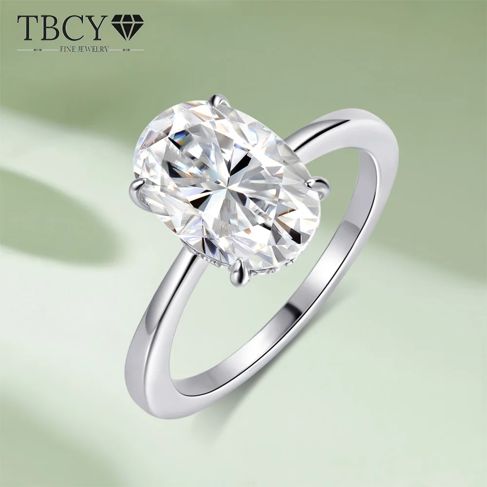 

TBCYD 4,5 карата овальной огранки с муассанитом/цирконом для женщин, стерлинговое серебро 925 пробы, сертифицированное белое золото 18 карат, роскошные дорожные украшения