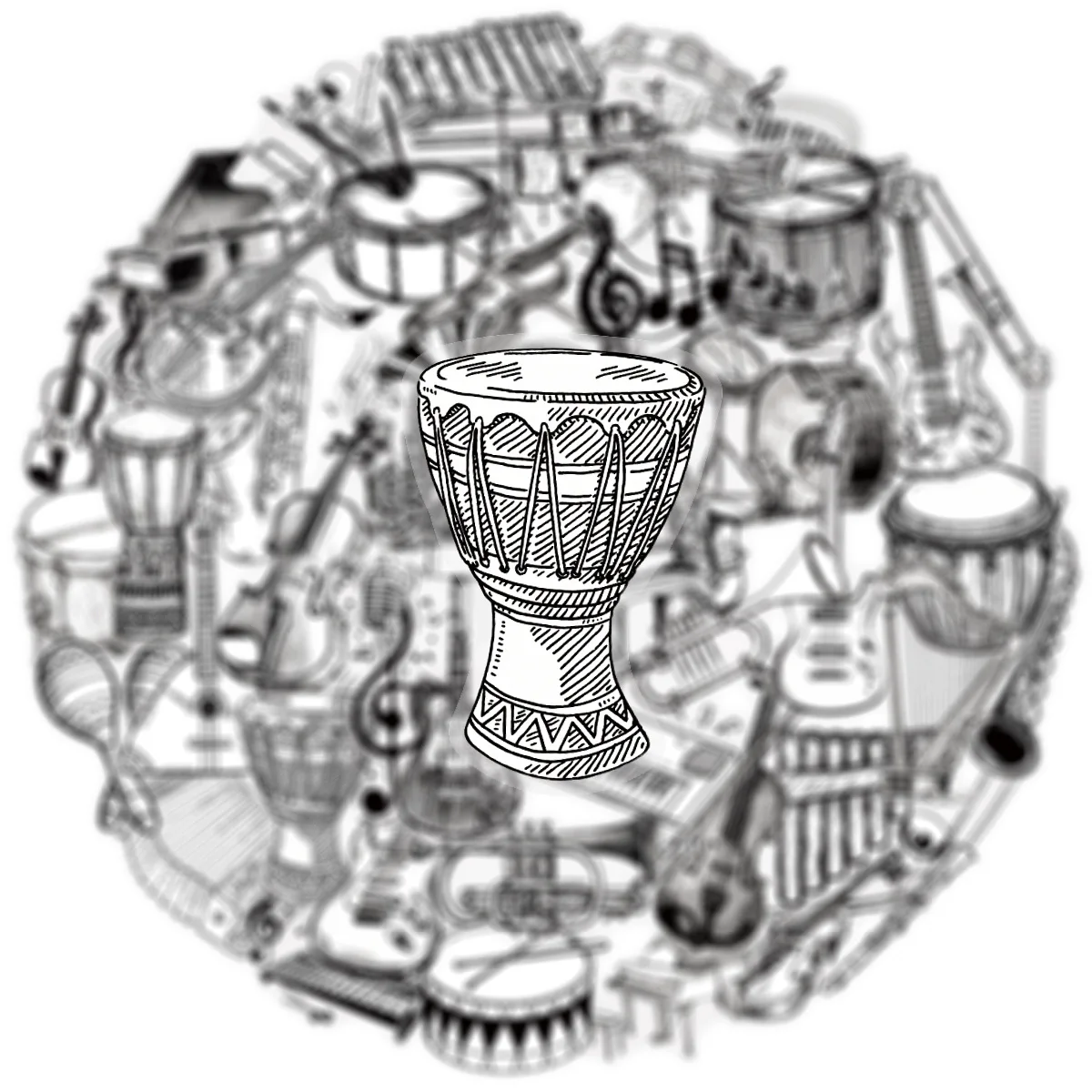 10/50PCS Black and White Musical Instruments Piano Guitar PET Decoration iPad Phone Case Laptop Waterproof Stickers Kids Toy