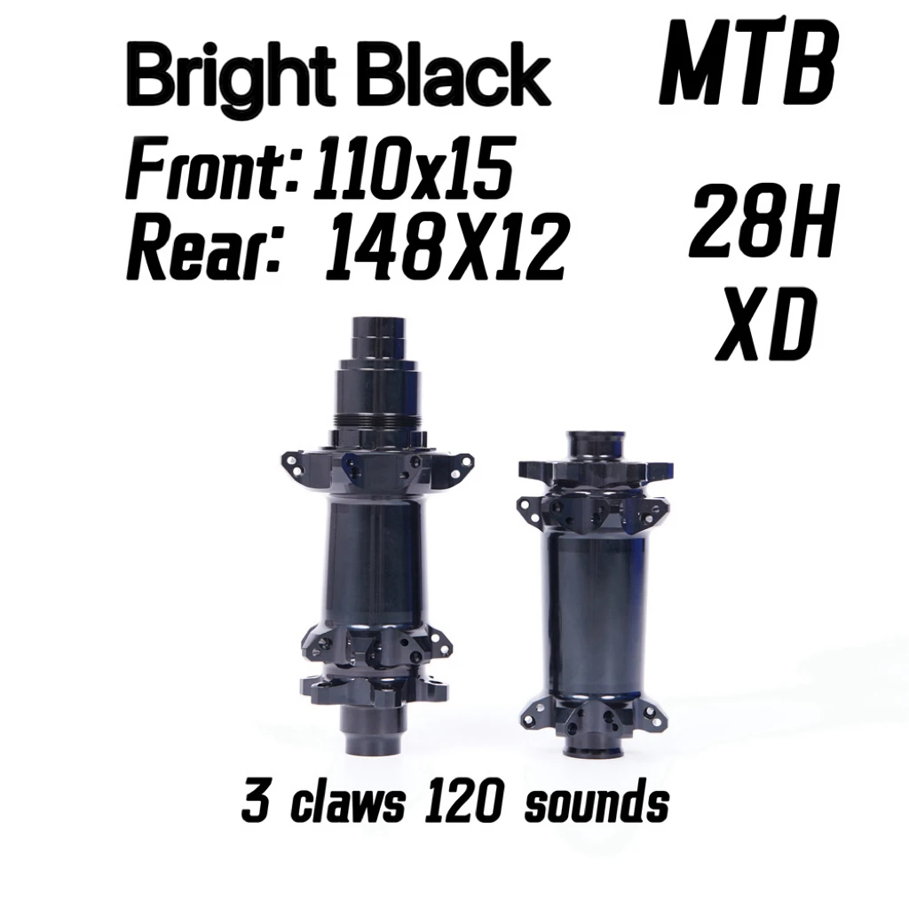 Bright Black  I9 MTB Hub 28 Hole 120 Sound 3 Claws110X15 148X12 HG/XD/MS Sealed Bearing 6 Bolts Disc Brake For SHIMANO SRAM