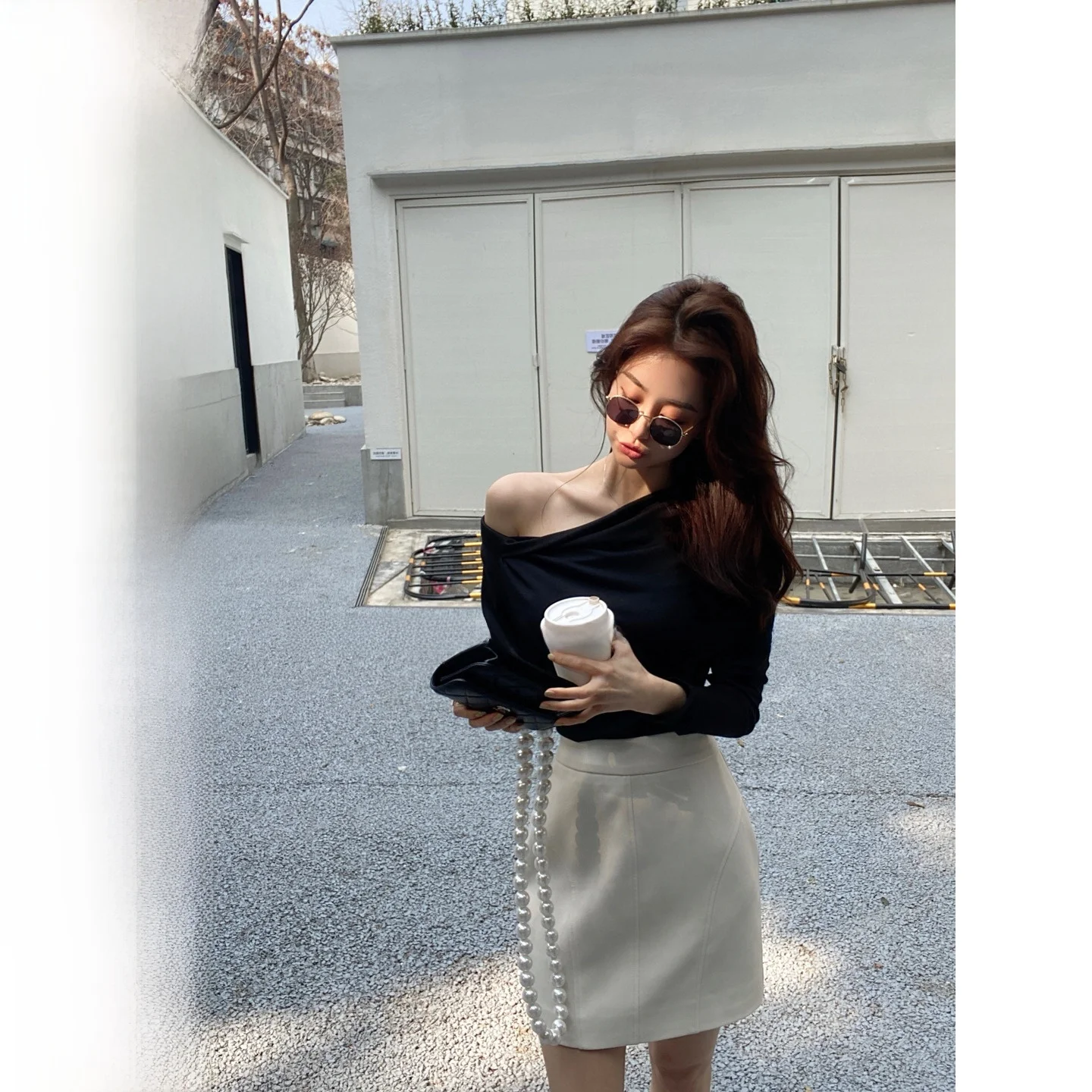 

CCZEE Vanilla Ice Cr High Waist Slimming f Skirt Women's Spring New Sle Versatile Bodycon Midi Skirt for Young Women