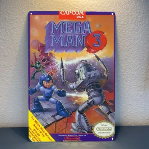 Mega Man 3 Nes - Póster Metálico Retro de Videojuego, Letrero de Metal de 20*30cm - Aluminio