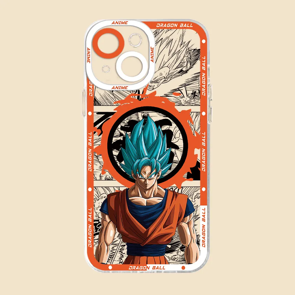 D-Dragons Balls Goku DBZ Phone Case for Apple iPhone 11 Pro XR 15 Pro 12 7 8 14 Pro Max 13 Mini XS Max SE Clear Silicone Cover