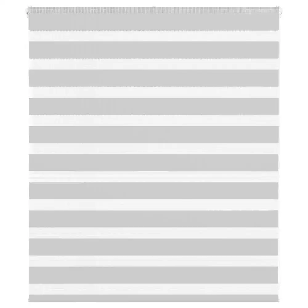 Store enrouleur zébré en polyester gris clair abordable, 120x100 cm, largeur de tissu 115,9 cm, pour la maison