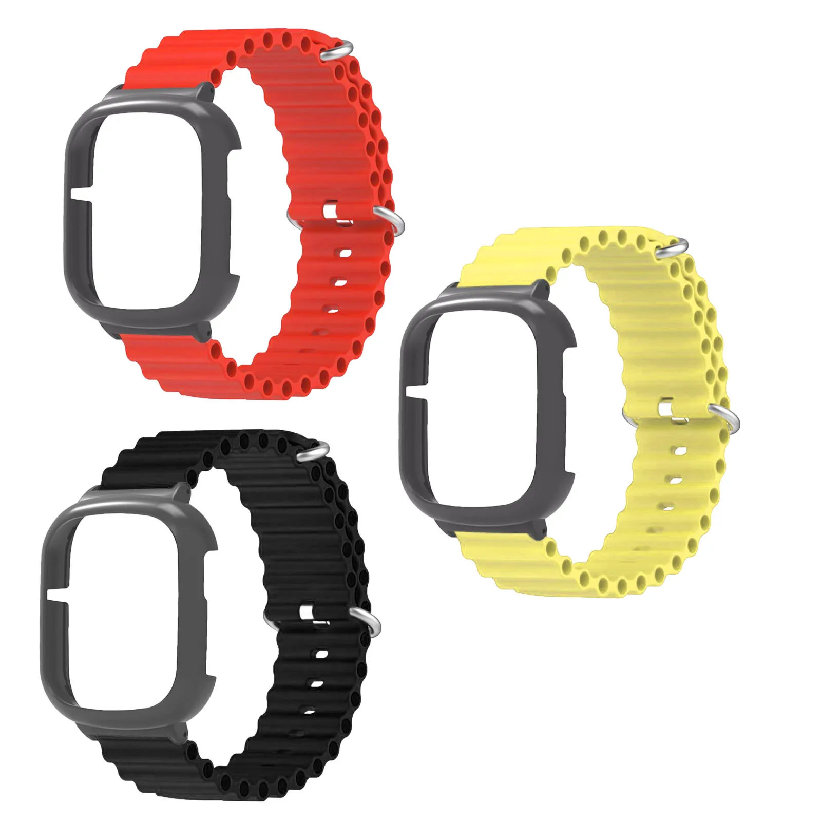 حزام ساعة رياضي من السيليكون مع حافظة بديلة لهاتف Honor 4 قابل للتعديل ومضاد للسقوط وناعم 2 في 1 حزام ساعة يد رياضية