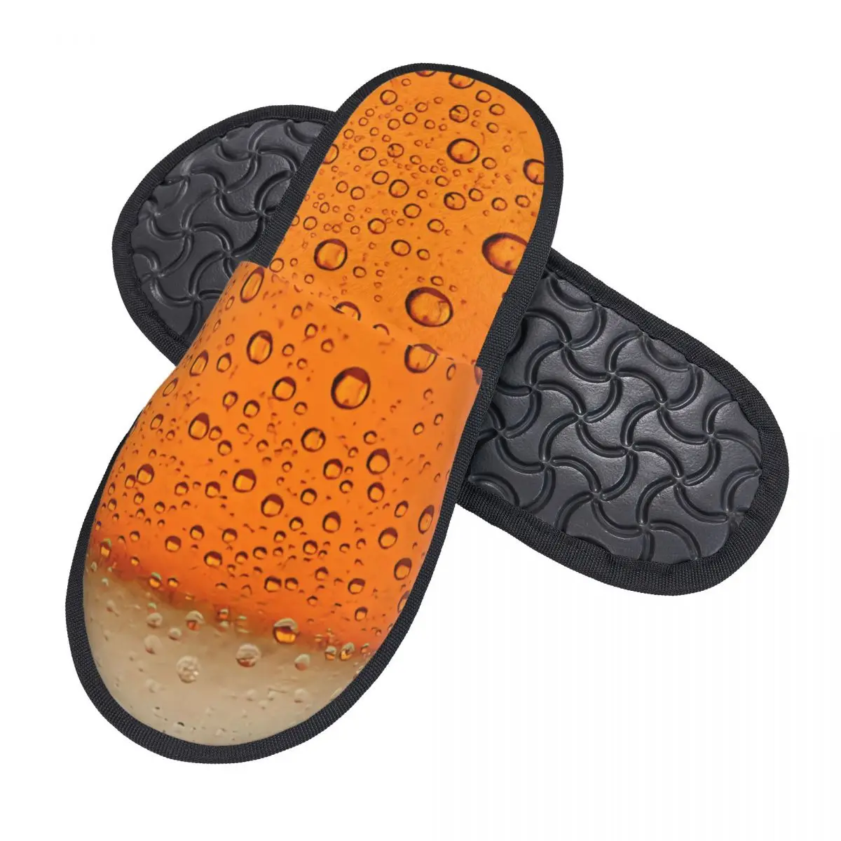 Custom Funny Beer Realistic Bubbles Foam Soft Memory Foam House Slippers Women Drinking Lover Cozy Warm Anti-skid Sole Slipper