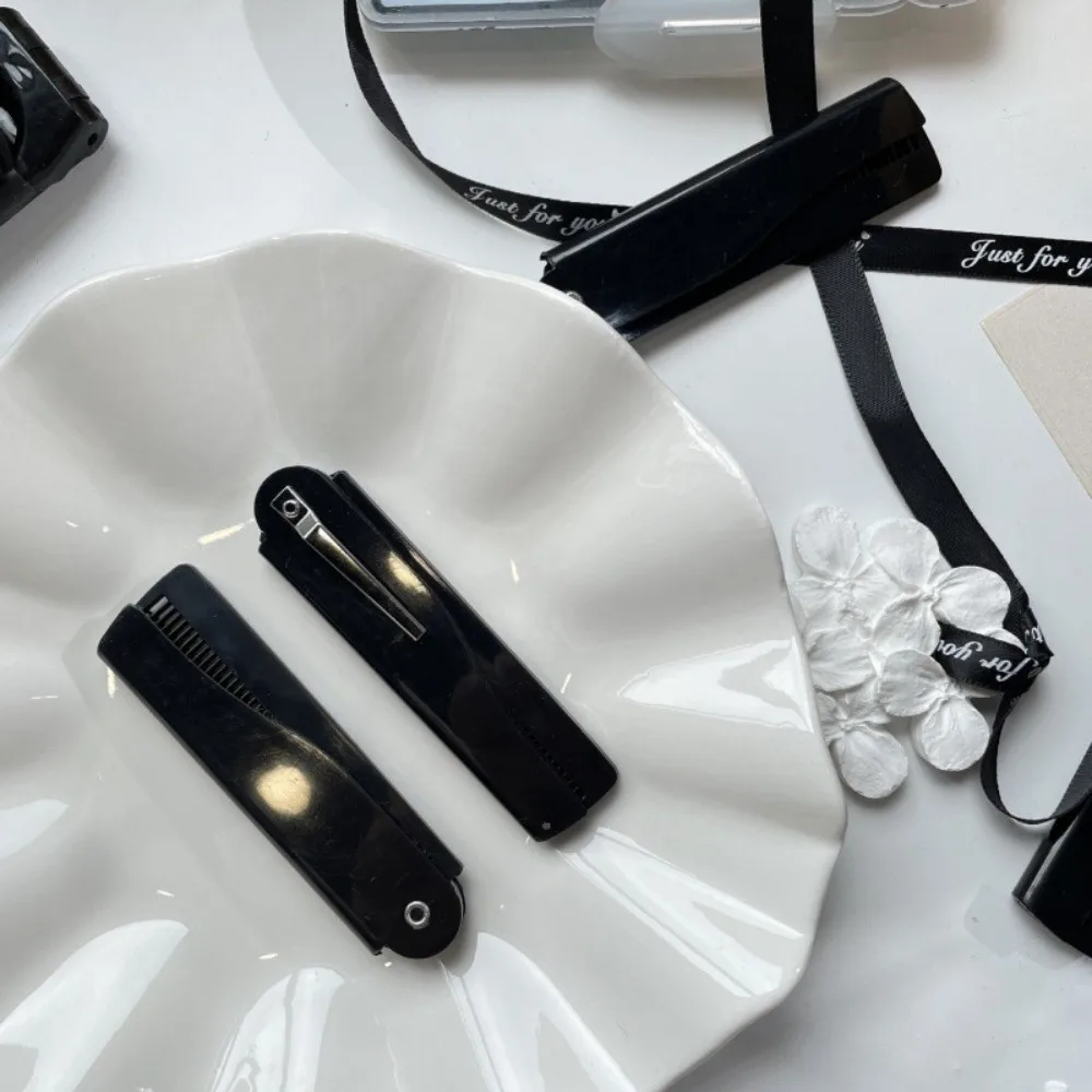 

Mulitfunctional Fine-Toothed Hair Comb Hairdressing Anti Static Portable Folding Comb ABS Black Oil Head Styling Comb Travel