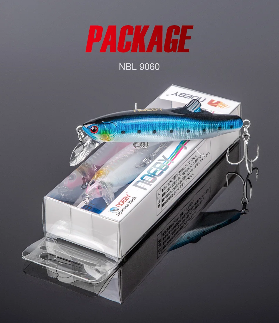 NOEBY Sinking Minnow Angelköder 90 mm 32 g 120 mm 70 g Long Casting Wobbler Kunstköder für Wolfsbarsch Salzwasser-Angelköder – Detail 14