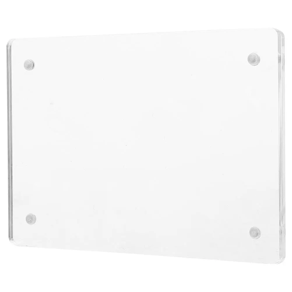 حامل عرض شفاف من الأكريليك حامل علامة مغناطيسي مزدوج الجوانب لترخيص الأعمال على سطح الطاولة ومطعم المكتب