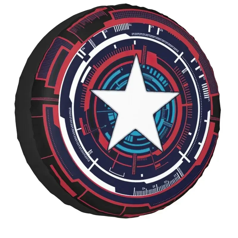 Housse de roue de secours avec Logo futuriste America Hero, pour Jeep Mitsubishi Pajero 4WD RV Captain, protecteur de pneu 14 "15" 16 "17" pouces
