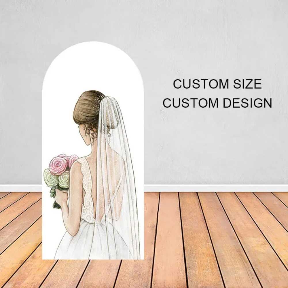 Miss To Mrs Wedding Party Arched Cover Backdrop Dress Bride To Be Floral Decor Bridal Shower Photo Spandex Background