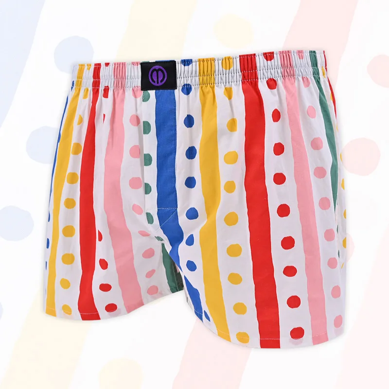 Dot Stripe Cotton Underwear Pattern For Men And Women Pattern Comfortable Breathable Shorts For Home Leisure