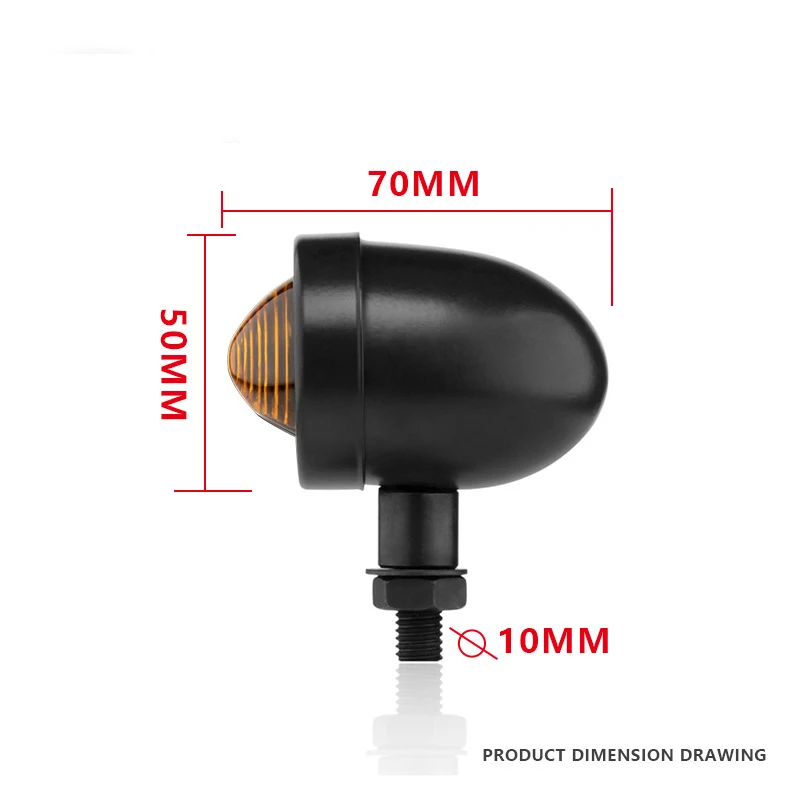 Motorcycle Turn Signal Lights Indicator Light Amber Motorbike Headlight 12V Mini Universal Bullet Moto Lamp