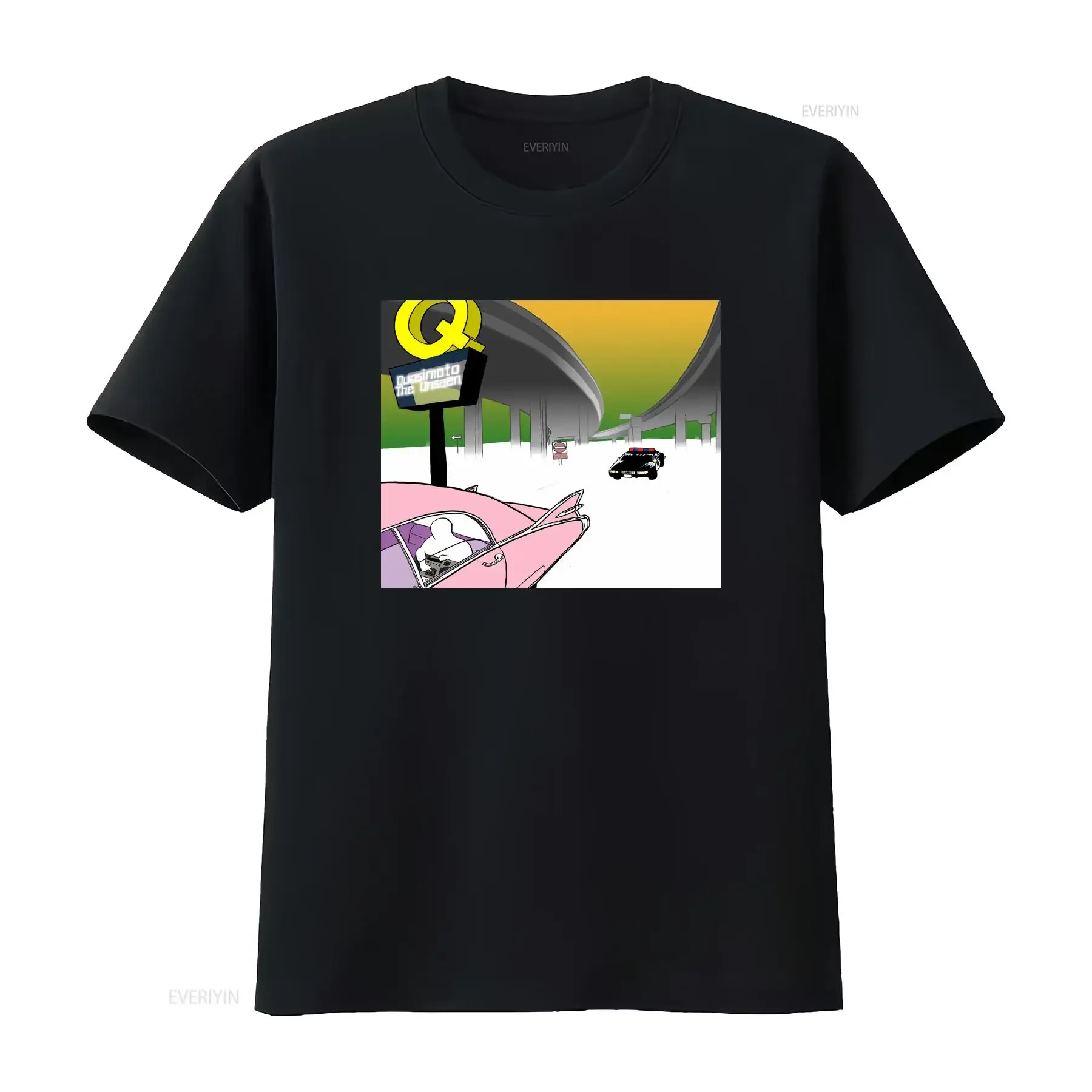 تي شيرت كواسيموتو البديل الغيب الهيب هوب الجاز الراب تي شيرت عتيق مغسول أنيق غير رسمي متعدد الاستخدامات قليلاً