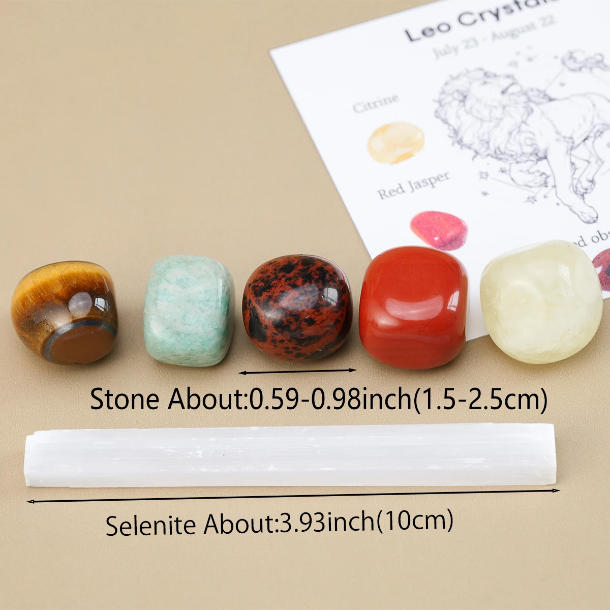 1 STÜCK Natürlicher Kristall 12 Sternzeichen Rolling Stones Selenit Stick Set Bunte Kristall Handwerk Meditation Stein Urlaub Geschenk – Detail 2